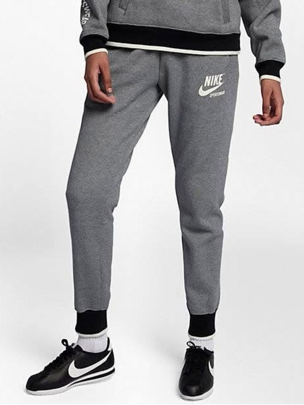 Nike Men’s Grey Athletic Joggers with Logo